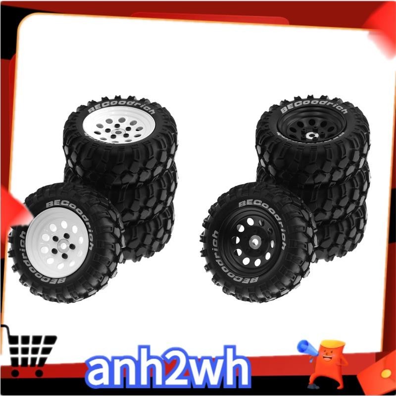 [A-nh] 4 Bộ lốp cao su vành bánh xe bằng kim loại 93mm 1.9 inch cho xe ...