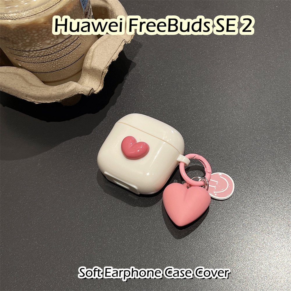 [Ngôi sao tương lai] Dành cho Ốp lưng Huawei FreeBuds SE 2 Trang trí lập thể Màu hồng Trái tim tình yêu Vỏ tai nghe silicon mềm