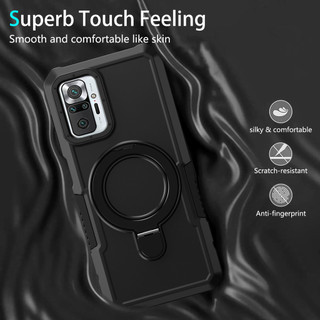 Dành cho Redmi Note 10 Pro / 10s 4G / Note 9s 9 Pro Max 9A 9C 10A Ốp điện thoại có giá đỡ vòng PC cứng Mặt sau TPU mềm Edge Bảo vệ chống rơi cấp quân sự Vỏ mỏng chống sốc
