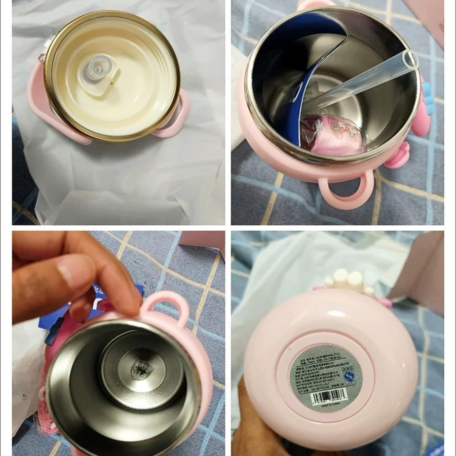 Bình Nước Giữ Nhiệt Sanrio Kuromi 700ML INOX 316 - Bình Giữ Nhiệt Nhân Vật Hoạt Hình Trẻ Em Có Ống Hút Tặng Kèm Sticker