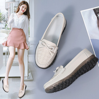Giày Moccasin Nữ Phong Cách Hàn Quốc Da Thật Thoáng Khí Giày Đế Bằng Thoải Mái Chống Trơn Trượt Sẵn Sàng Giao Hàng Với Giày Nữ Còn Hàng Miễn Phí Vận Chuyển