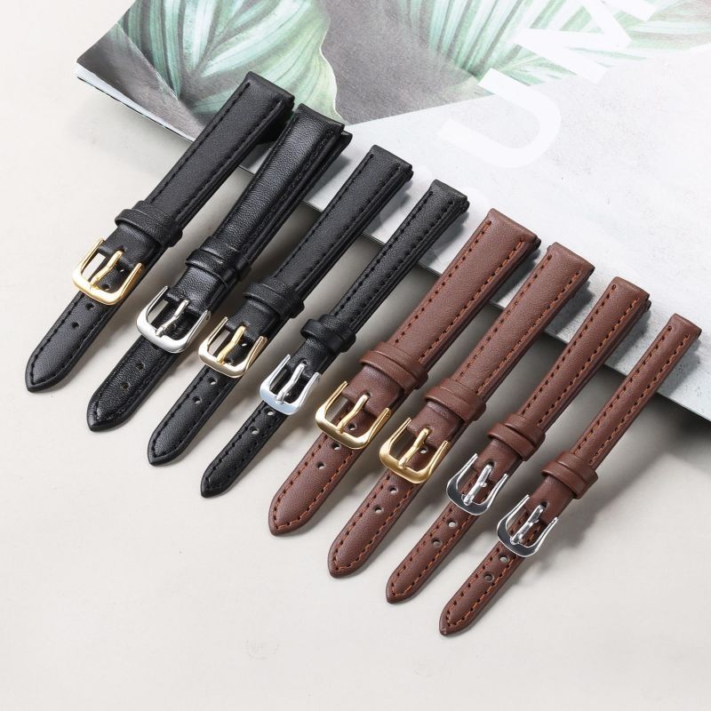 Dây đeo đồng hồ bằng da PU 8-24mm 8mm 10mm 12mm 14mm 16mm 18mm Dây đeo đồng hồ bằng da đa năng 20mm 22mm Vòng tay dành cho nam Phụ kiện đồng hồ nữ có khóa chốt Khóa vàng bạc