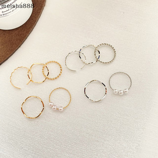 Meisha888 5 Cái / bộ Nhẫn Trang Sức Thời Trang Bộ Kim Loại Rỗng Tròn Mở Nhẫn Nữ Cho Bé Gái Tiệc Nữ Quà Tặng Đám Cưới