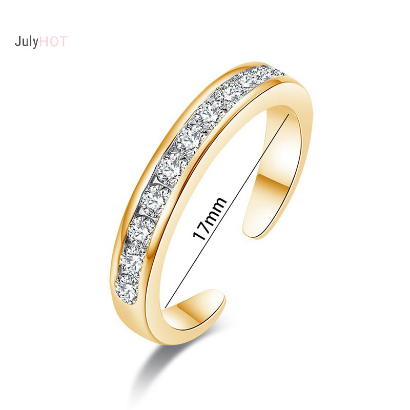 Julyhot 3 Chiếc Ngón Chân Nhẫn Bộ Nữ 18K Vàng Xẻng Có Thể Điều Chỉnh Đơn Giản Hoa Nhẫn Trang Sức Bãi Biển Massivedeals