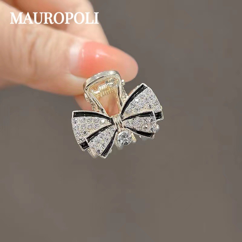 Mauropoli [Sẵn Sàng] Đơn Giản Kích Thước Nhỏ Giả Ngọc Trai Kim Cương Giả Lấy Kẹp Tóc Nơ Bện Tóc Tính Khí Bên Nổ Kẹp Phụ Kiện Tóc