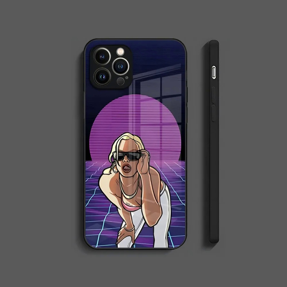 BK-1 rockstar gta 5 Ốp lưng Kính Cường Lực Cho iPhone 17,15 Pro Max 13 12 Mini 11 14 Plus X XR XS 8 7 Plus SE Ốp Lưng