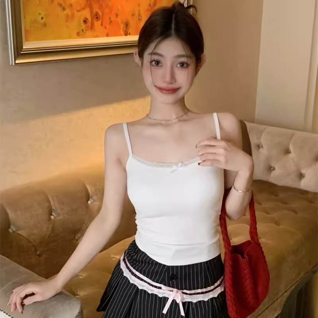Áo 2 Dây Viền Ren 29 Kiểu Đính Nơ Xinh Xắn A51060