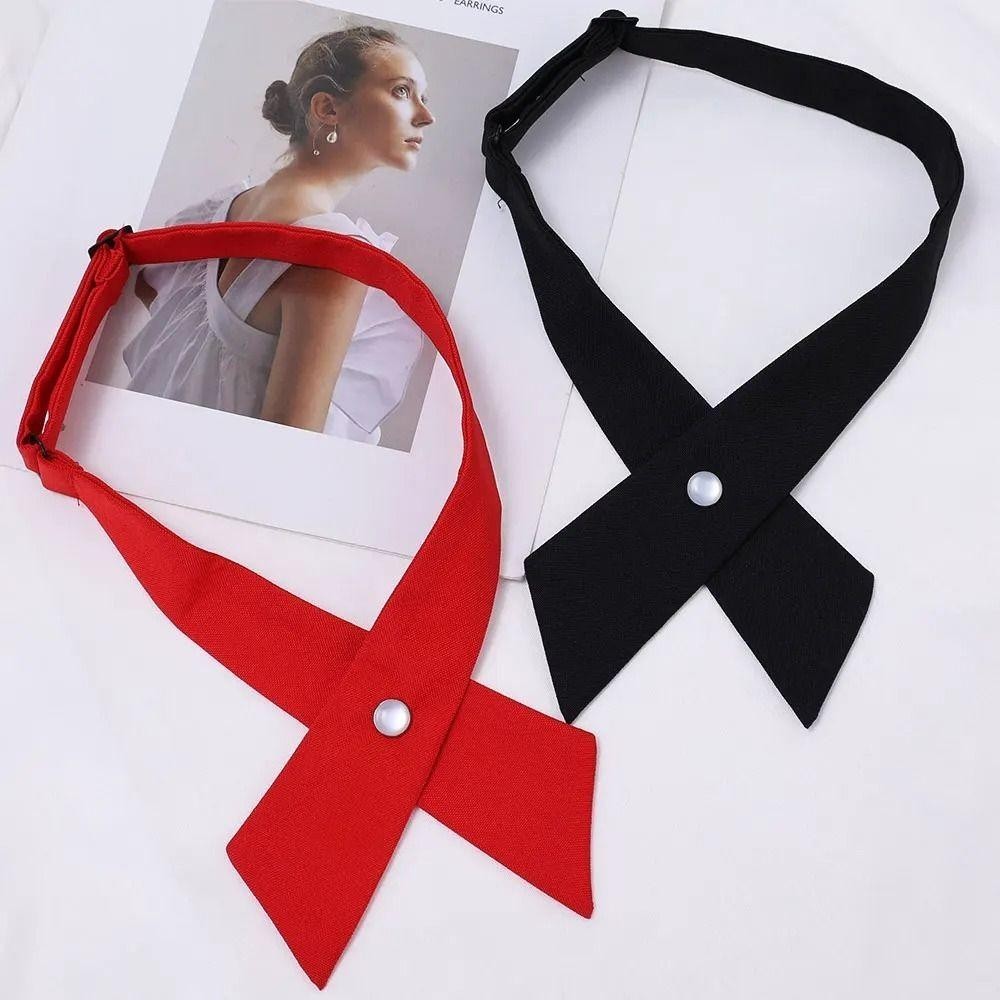 TRACEILLOIAN Cross Bowtie, Phụ kiện trang phục Dây buộc áo sơ mi Polyester, Có thể tháo rời JK Trang trí đồng phục Cổ áo cổ