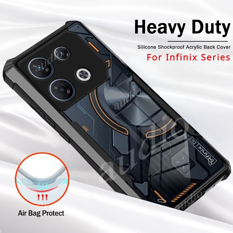 Infinix GT 50 30 20 10 Pro GT20 GT50 Pro 5G Giáp trong suốt chống rơi Acrylic Vỏ bảo vệ ống kính máy ảnh chống sốc cho Infinix Note 40 Note40 Pro Pro + 4G 5G Vỏ điện thoại TPU mềm