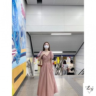 Đầm chữ A tay ngắn cỡ lớn, rộng rãi và tôn dáng, đầm tay phồng cổ chữ V kiểu Pháp, phong cách Nhật Bản, đầm voan hồng dài thanh lịch mùa hè 2026, quần áo nữ cỡ lớn.