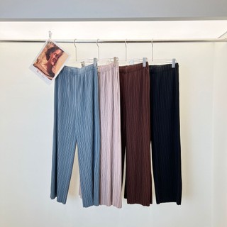Miyake Xếp Ly Cao Cấp Quần Nữ Phản Phong Cách Voan Đi Làm Phù Hợp Với Phong Cách Hàn Quốc Quần Băng Lụa Cơ Bản Quần Cao Cấp