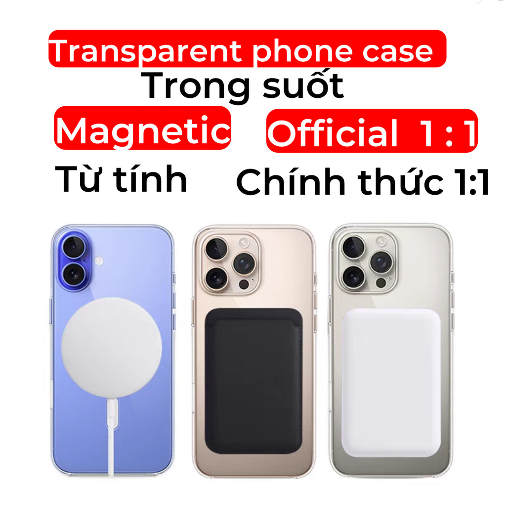 Trong suốt [chính thức 1: 1] Silicon lỏng từ tính cho iphone 17 / 16 / 15 / 14 / 12 / Pro / Pro Max / Plus / Vỏ điện thoại Air Hoạt hình bật lênEquipped
