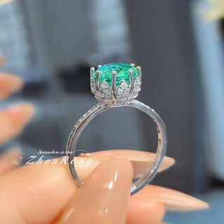 Châu Âu Mỹ ins Phong Cách Mới Hình Bát Giác Hoa Hồng Cắt Cao Màu Kim Cương Kim Cương Phù Hợp Với Nữ