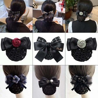 Bộ vỏ bọc tóc Snood Net Bow Barrette cổ điển dành cho nữ