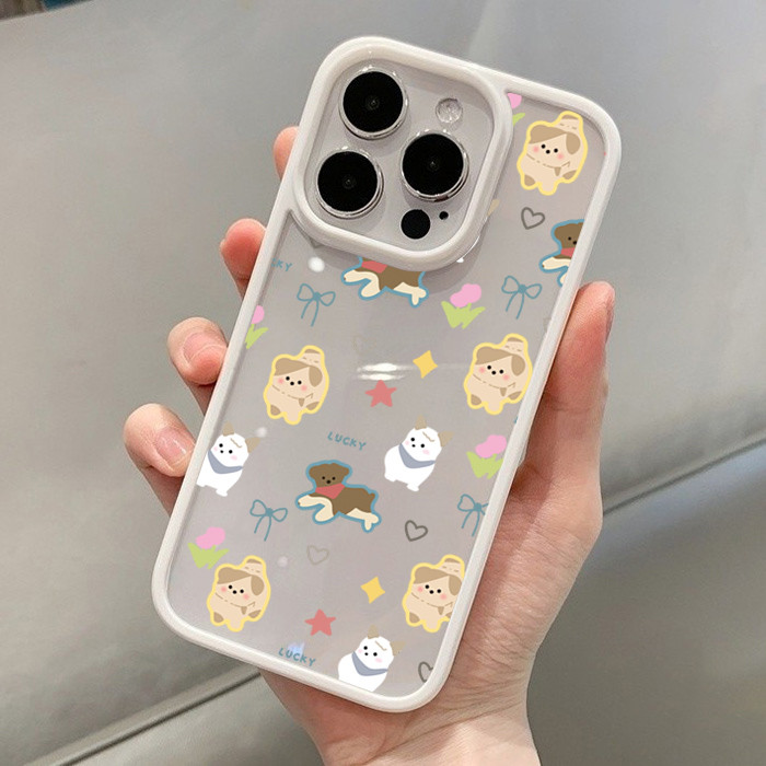 Vỏ Tương Thích Cho Samsung S24 S23 FE S25 S24 Ultra S23 S22 S21 Plus S20 S21 FE Funny Puppy Vỏ Silicon Cứng Chống Sốc