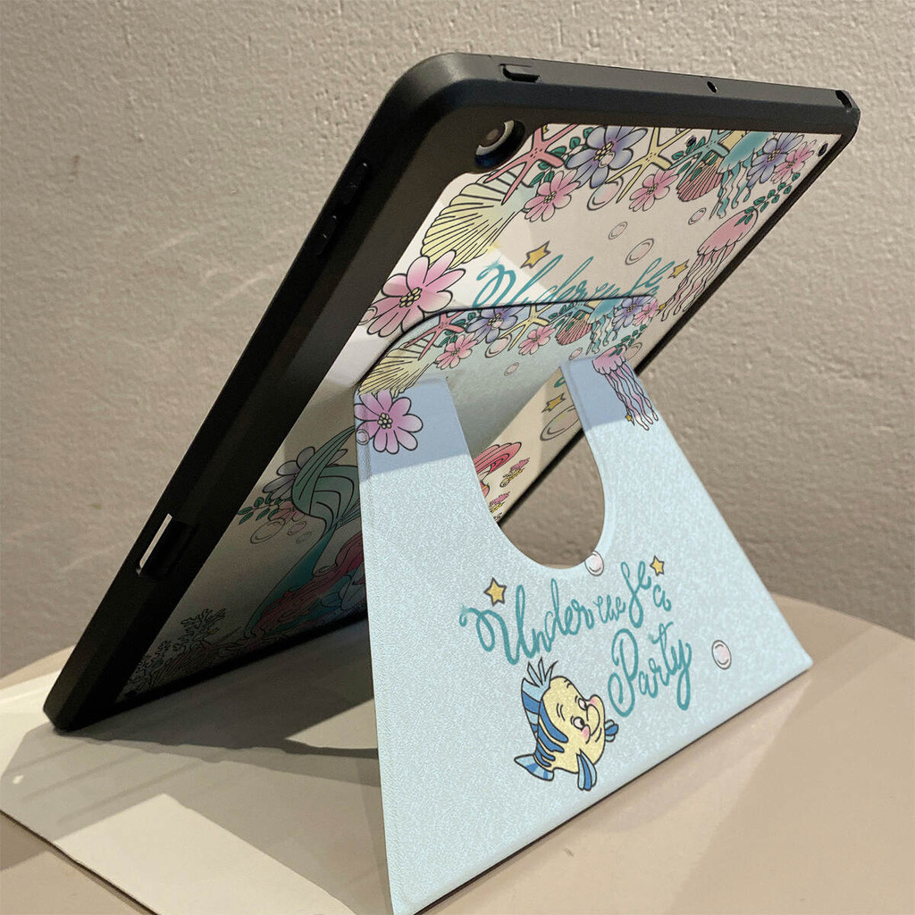 Vỏ Da gấp ba lần có thể xoay cho Mini 6 7 IPad 5 6 7 8 9 10 Air Air2 Air3 Air4 Air5 Air6 10.9 "Pro10.5 Pro11 2018 2020 2021 A16 Air M2 Pro M4 11 2024 Công Chúa Đáng Yêu