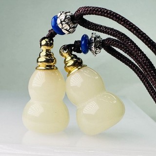 Mặt dây chuyền chai rỗng ngọc bích màu trắng dát unisex phù hợp với phụ kiện mặt dây chuyền