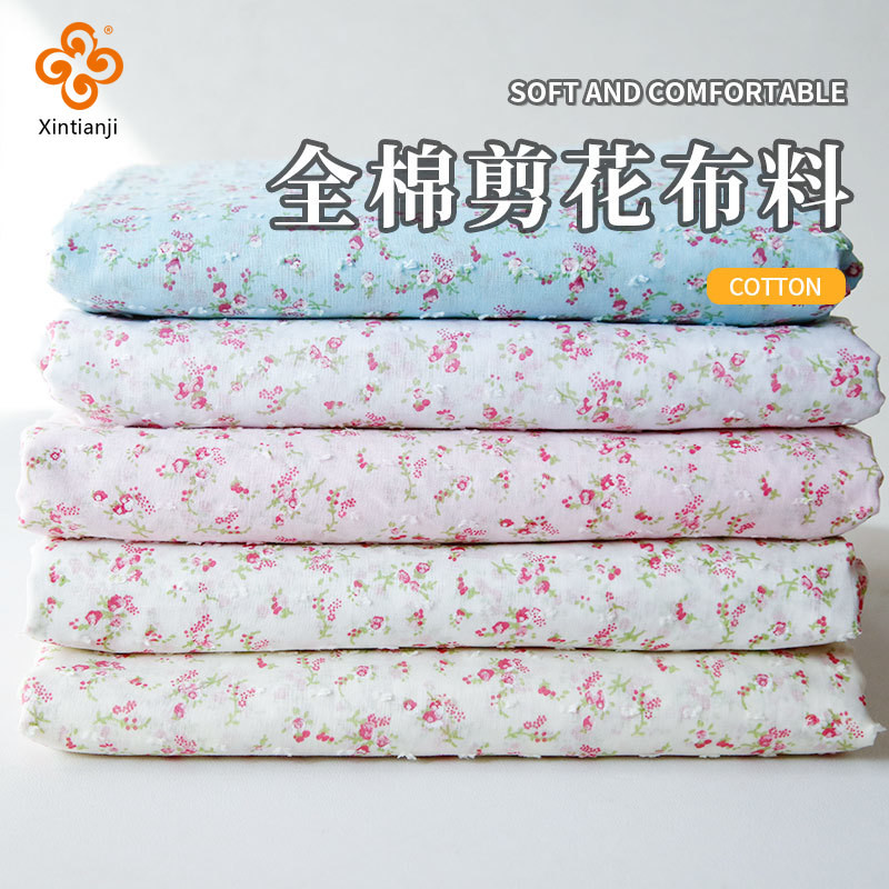 Phong Cách Mục Vụ Hoa Cắt Hoa Nguyên Chất Vải Cotton Tự Làm Quần Áo Bé Handmadesummer Mỏng Váy 0.5 Mét YHTJ0202