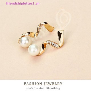 {Fh Fashion} Bộ trang sức bông tai vòng cổ đính đá ngọc trai dành cho nữ mới.