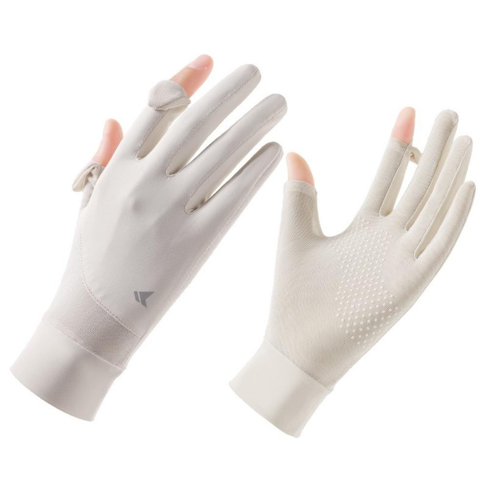 Găng tay lụa cao đàn hồi chống tia UV, lái xe cảm ứng màn hình, lưới chống trượt, thể thao ngoài trời