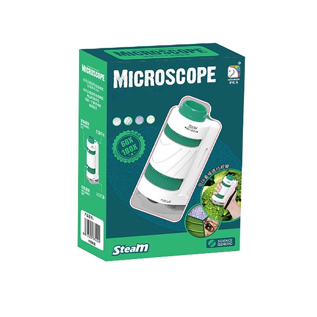 Minilabsters Miniscope Kids 60 180x Túi cầm tay có đèn Led cầm tay để khám phá khoa học