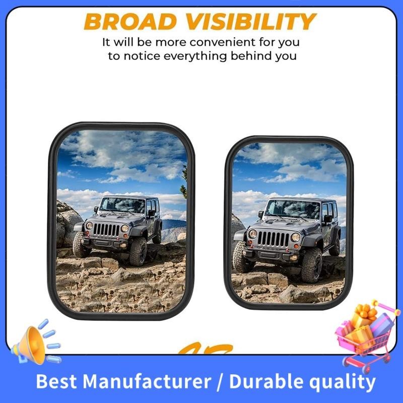Cửa Tắt Gương Cho Xe Jeep Wrangler CJ YJ TJ JK JL & Không Giới Hạn, Rộng Hơn Gương Chiếu Hậu Cửa Vuông Bên Bản Lề Gương