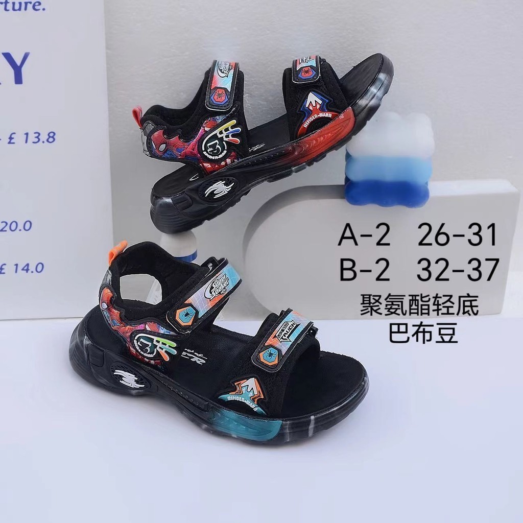 sandal bé trai dép quai hậu khâu đế chống trượt quai dán êm chân QCCC có hộp size đại cho bé trừ 3 tuổi A2 B2