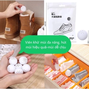 Combo 6 viên khử mùi giày, hút mùi, sáp thơm quần áo hương trà xanh tự nhiên -GIOVA
