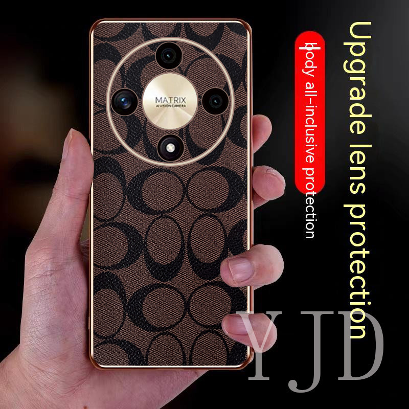 Ốp Lưng Cho Honor X9b Da Thời Trang Sang Trọng Mạ Điện TPU Edge Vỏ Điện Thoại Chống Sốc