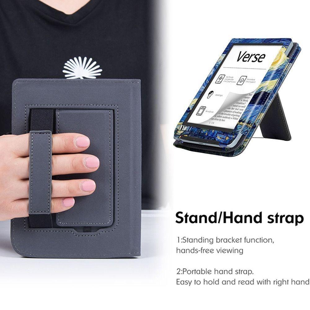 YRBWD eReader Cover, Chân đế 6 inch Thông minh, Chống sốc Tự động ngủ / Đánh thức bằng dây đeo tay PB629 / 634 Funda cho Pocketbook Verse / Verse