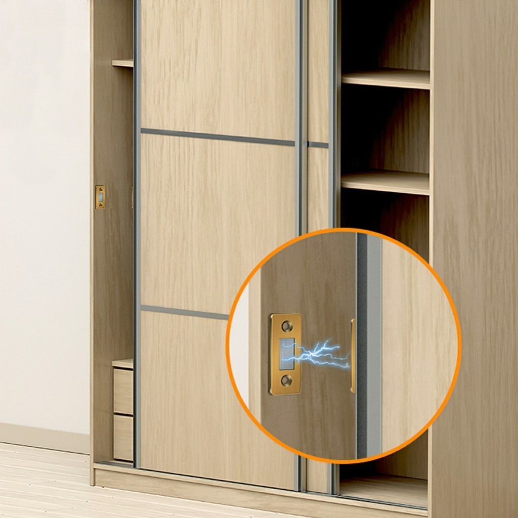 Bộ Khóa Cửa Nam Châm Siêu Mỏng Tiện Dụng Cho Tủ Đồ Nội Thất