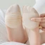 BORAGETE 1 Đôi Tất Nửa Chân, Miếng Lót Chân Bằng Cotton Mềm Mại Nửa Lòng Bàn Tay, Tất Cao Gót Thoáng Khí Silicon Chống Trơn Trượt