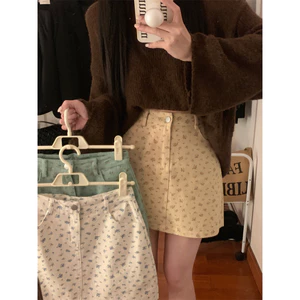 Suxi Vintage Hoa Mới Mini Skrit Phong Cách Hàn Quốc Thời Trang Cao Cấp Váy Ngắn Nữ 240308