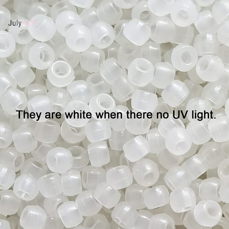 Julyhot 100 Chiếc Màu Đổi Hạt UV Màu Hỗn Hợp Phát Sáng Trong Bóng Tối Hạt DIY Trang Sức Làm Vòng Tay Vòng Cổ Massivedeals