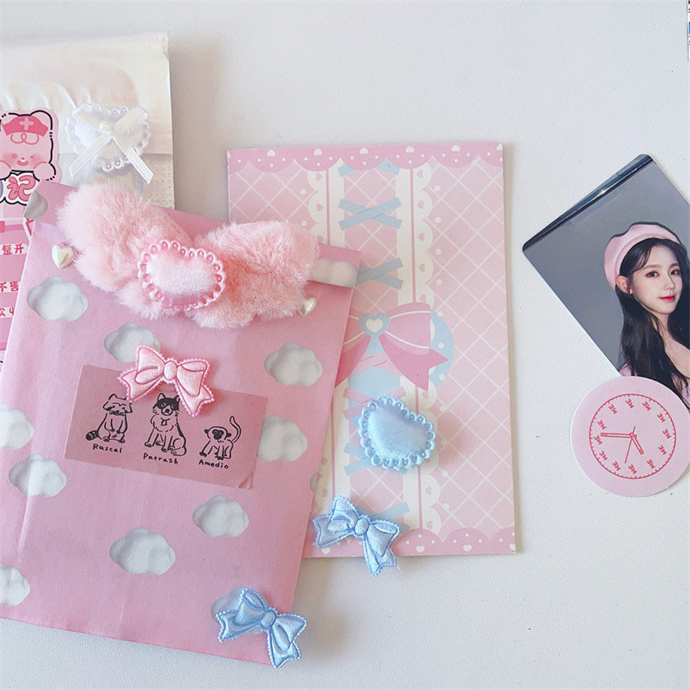 Nơ Trái Tim Phụ Kiện Photocards Bao Phụ Kiện Trang Trí Photocard Giá Đỡ Bao Bì Chất Liệu DIY Quà Tặng Dễ Thương 10 Chiếc