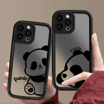 Ốp lưng iPhone 15 14 13 12 11 Pro Max X XR XS Max 8 7 6 6S + Plus SE 2020 iPhone15 iPhone14 iPhone13 iPhone12 iPhone11 ProMax iPhone8 iPhone8Plus iPhone7 iPhone7Plus Protect Bulge Camera Cute Panda So