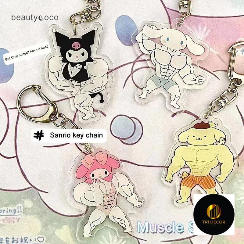 Móc Khóa Acrylic Hình Hello Kitty Cơ Bắp Kuromi Pie Dastar