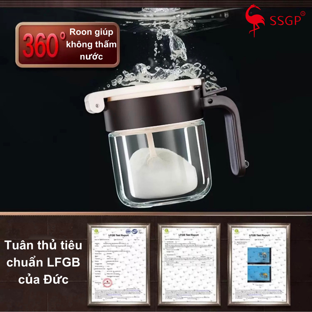 Hủ đựng gia vị thủy tinh cao cấp 400ml của SSGP  , lọ hũ gia vị, hạt nêm, muối tiêu