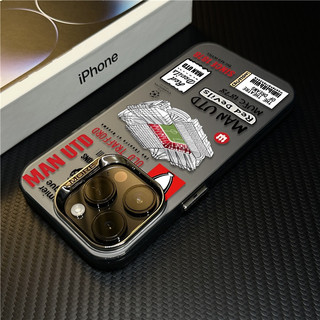 Ốp điện thoại hình minh họa sân vận động bóng đá Man UTD cho iPhone 16 15 14 13 12 11 Pro Max