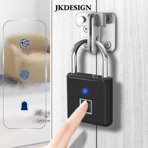 Khóa mật khẩu vân tay JKDESIGN, Ổ khóa vân tay thông minh chống nước sạc USB, Ổ khóa thông minh di động chống trộm