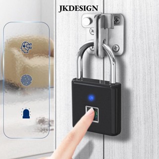 Khóa mật khẩu vân tay JKDESIGN, Ổ khóa vân tay thông minh chống nước sạc USB, Ổ khóa thông minh di động chống trộm