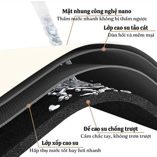 Bộ 3 Chiếc Thảm Thấm Hút Nước Bồn Rửa Bát, Thảm Thấm Hút Nhanh Khô Chất Liệu Bùn Tảo Cát Chống Trượt
