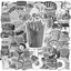 Set 50 Sticker Hình BƠ VÀ BÁNH MÌ TRẮNG ĐEN | Decal Phản Quang 7 Màu Halogram | Chống Nước | MS: 000199 - GÌ CŨNG IN