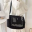 WEETW Túi Itabag màu trơn, Túi dây kéo Nylon Túi trong suốt, Túi búp bê Cotton sáng tạo Ví thần tượng Hàng hóa lưu trữ Túi đeo vai du lịch