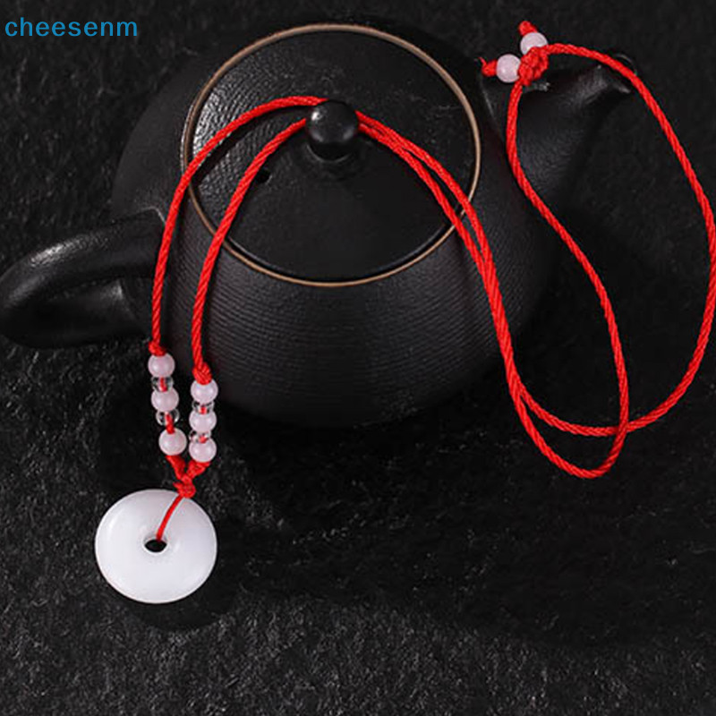 Cheenm Phật Giáo Ngọc Trắng Tay Dệt Mặt Dây Chuyền Vòng Cổ Sen Quan Âm Phật Tuổi Thọ Cao Khóa Mặt Dây Chuyền Vòng Cổ May Mắn VN
