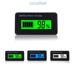 Mon 12V 24V 48V Đèn báo dung lượng pin Đồng hồ đo điện áp xe Golf có màn hình LCD