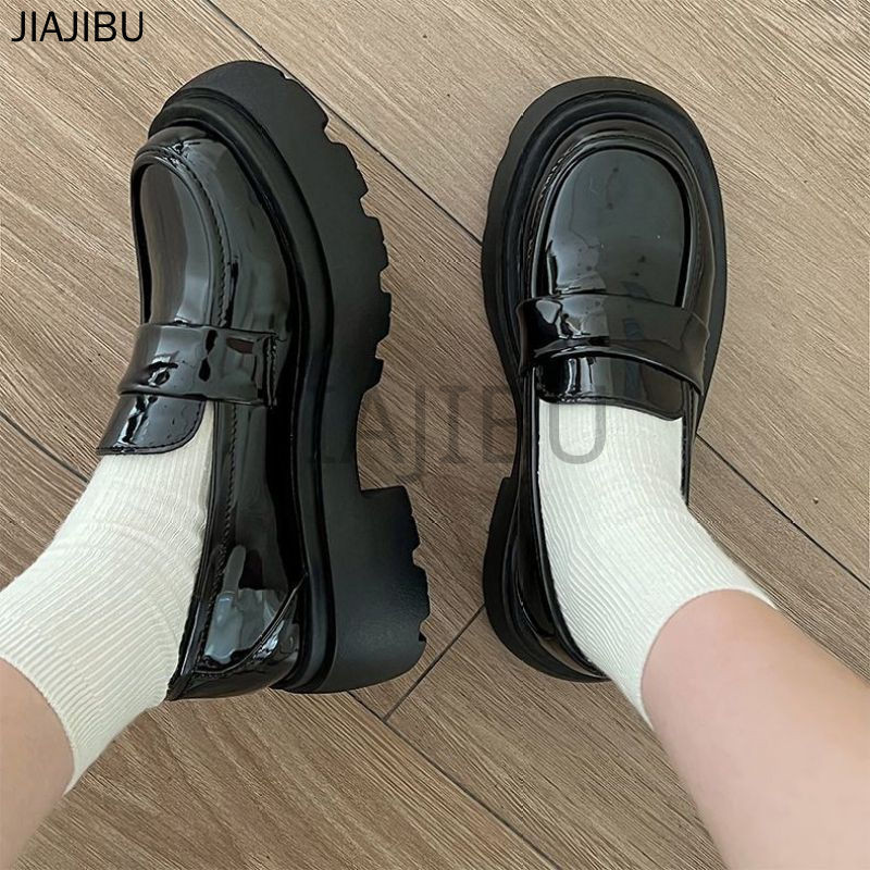 Giày Da Nâu Phong Cách Anh Quốc Giày Nữ Thời Trang Giày Đồng Phục JK Của Nhật Korean Fashion Platform Round Toe Mary Jane Shoes Non-slip Thick Heel Loafers Giày Đi Học Màu Đen Giày Da Sinh Viên Phong Cách Đại Học Princess Doll Shoes Cosplay Giày Lolita