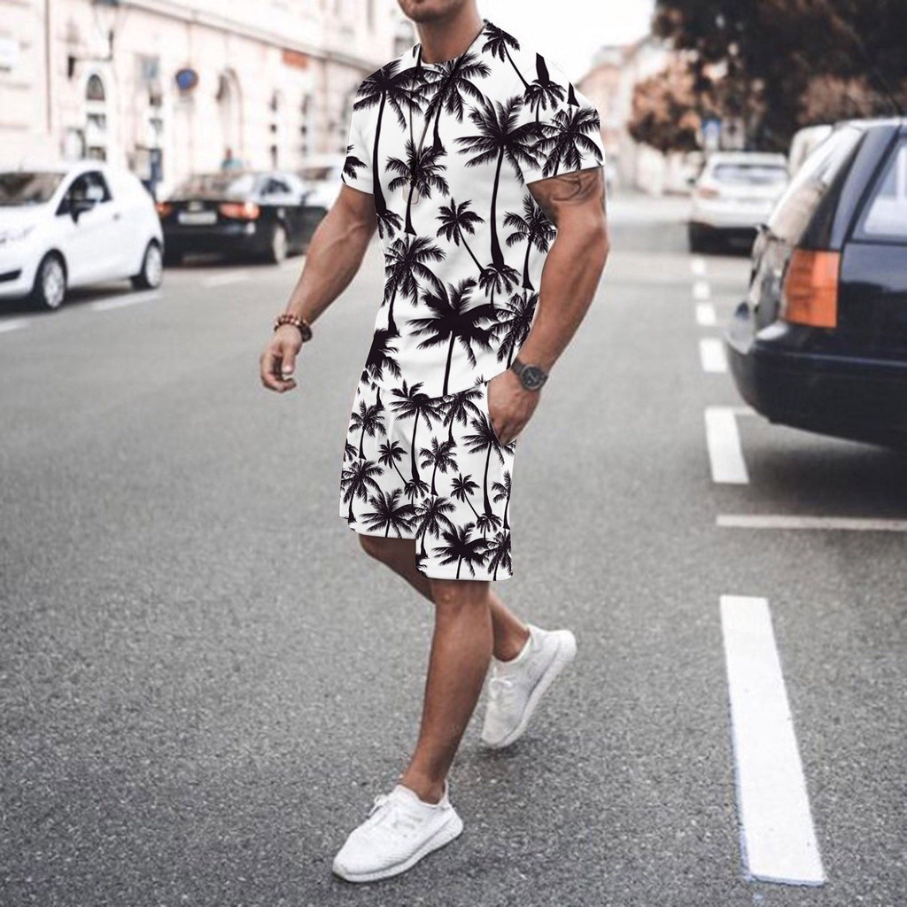 Mùa Hè Thời Trang Nam, Quần Short Size Lớn, Bộ 2 Mảnh