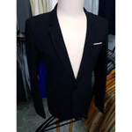 Áo vest nam 1 nút form ôm body cao cấp dày mịn co giãn nhẹ tặng cà vạt đen bản nhỏ 5cm hộp đựng — ảnh 8