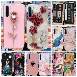 Dành Cho OPPO Reno3 CPH2043 Ốp Lưng Hoa Thời Trang Silicon Mềm Trong Suốt TPU Bảo Vệ Cho OPPO A91 F15 Reno3 Ốp Lưng